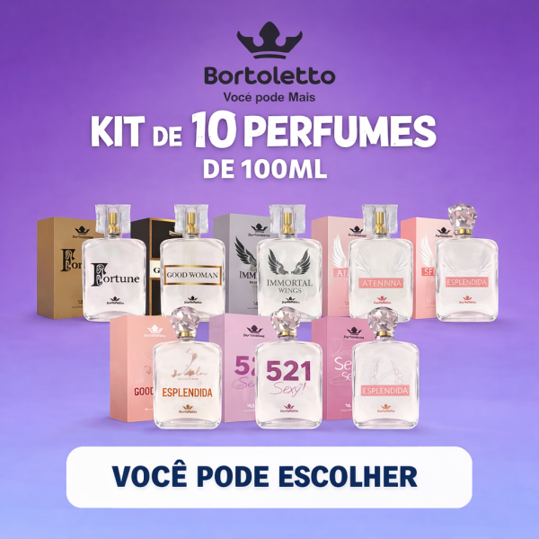 KIT 10 PERFUMES BORTOLETTO DE 100ML